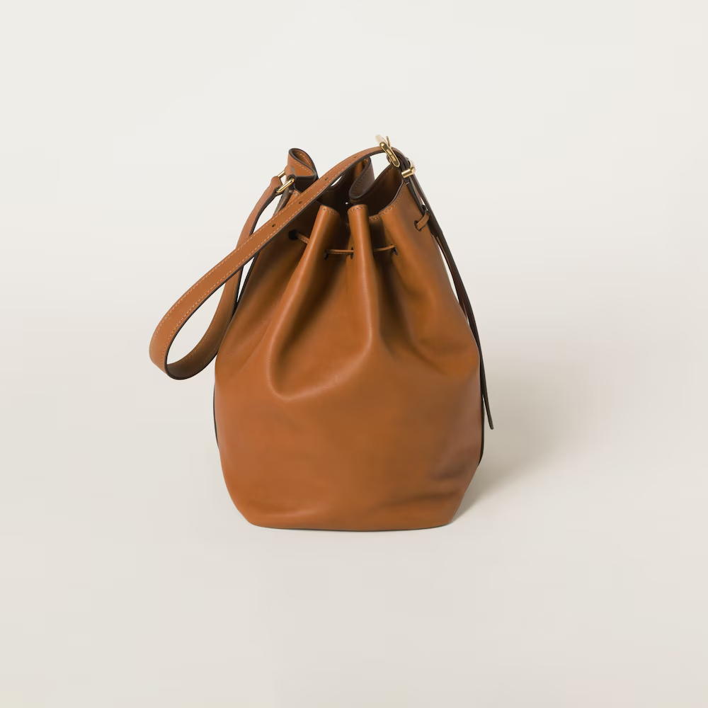 Leather bucket bag